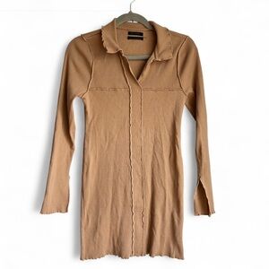 Urban Outfitters Beige Ribbed Dress